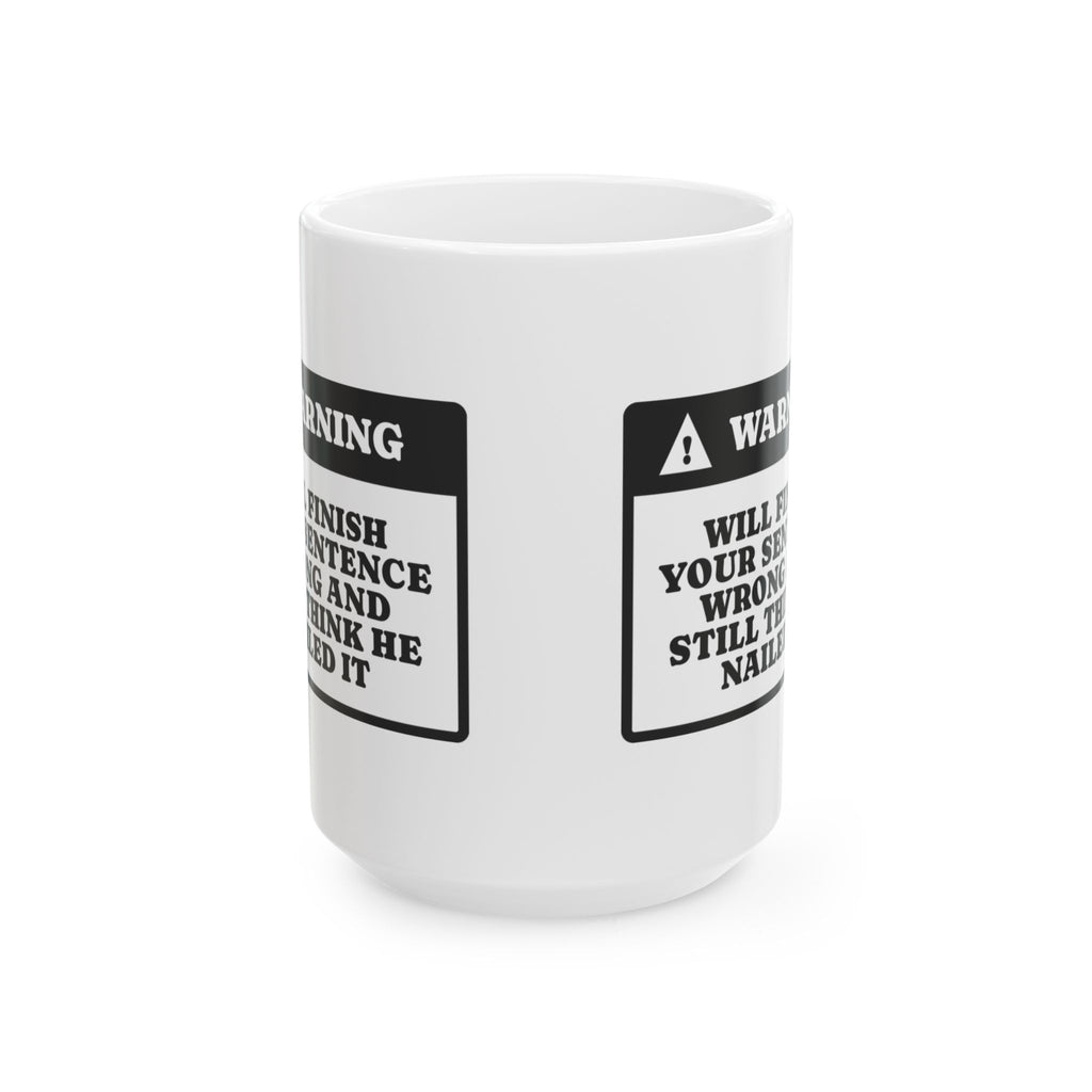 Funny Husband Coffee Mug Warning Label For Him