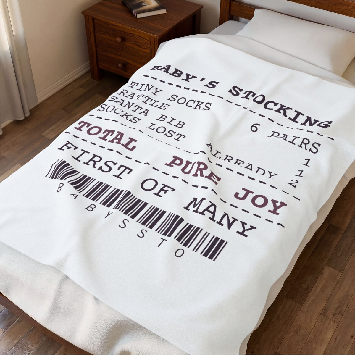 Funny Babys First Christmas Throw Blanket Stocking Receipt For New Parents