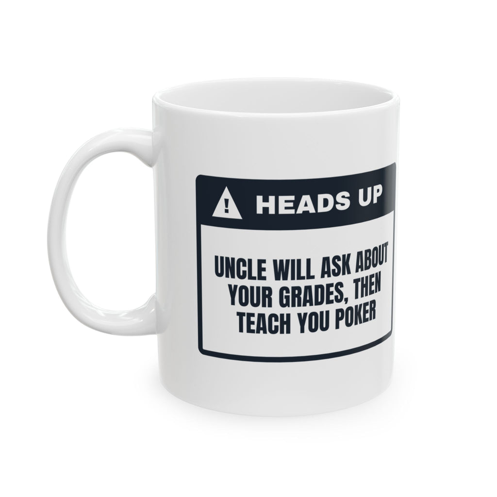 Funny Uncle Coffee Mug Asks About Grades Then Teaches Poker For Uncles