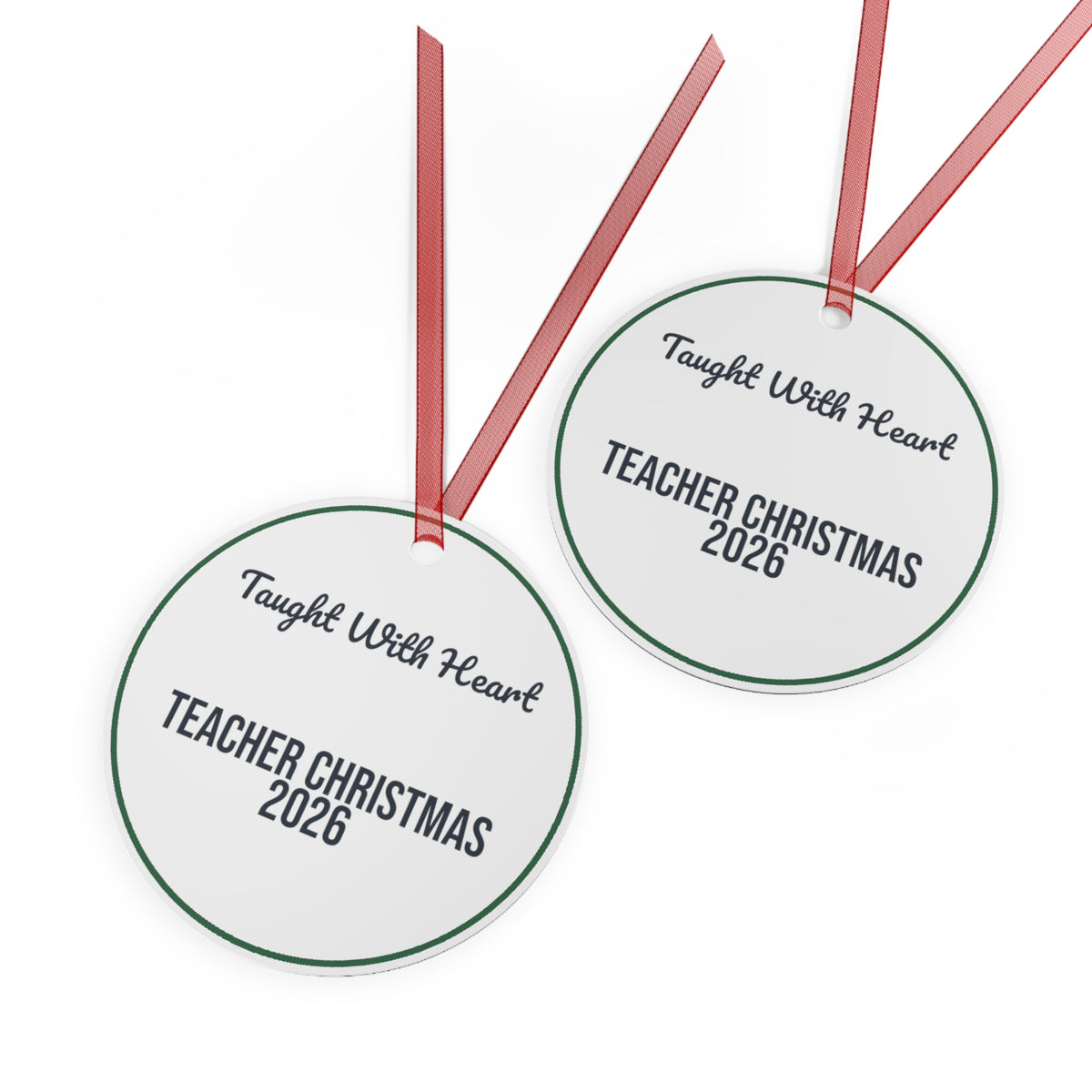 Teacher Christmas Ornament 2026 Taught With Heart Thank You