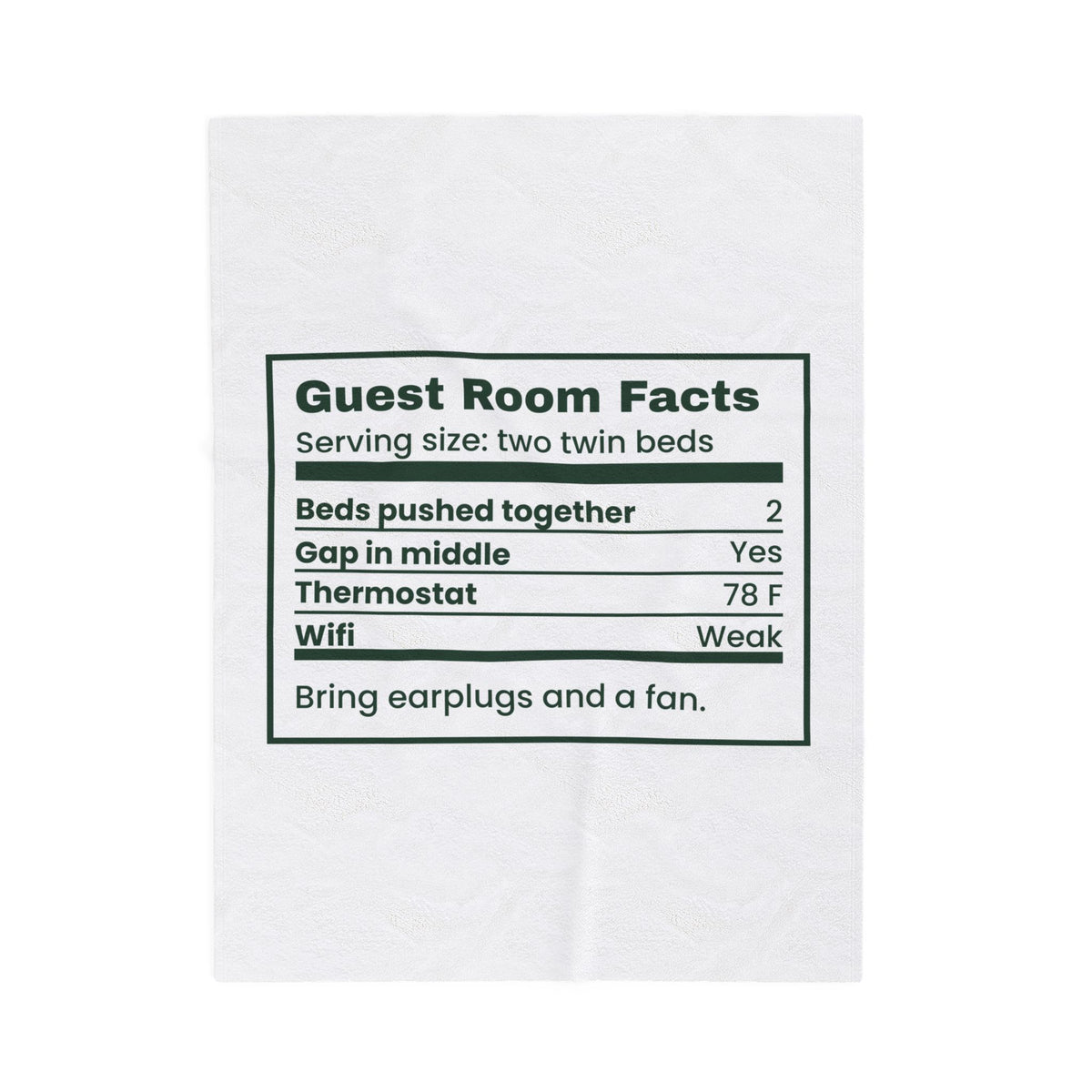 Funny Christmas In Laws Throw Blanket Guest Room Nutrition Facts