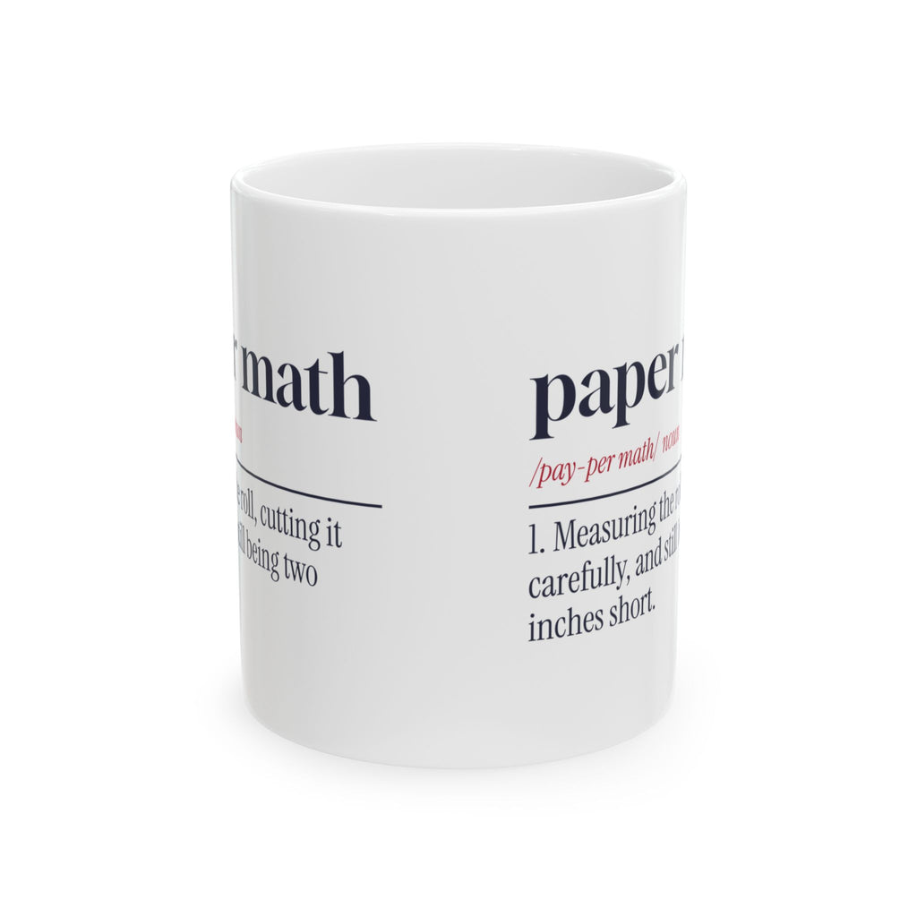 Funny Christmas Coffee Mug Paper Math Definition Two Inches Short