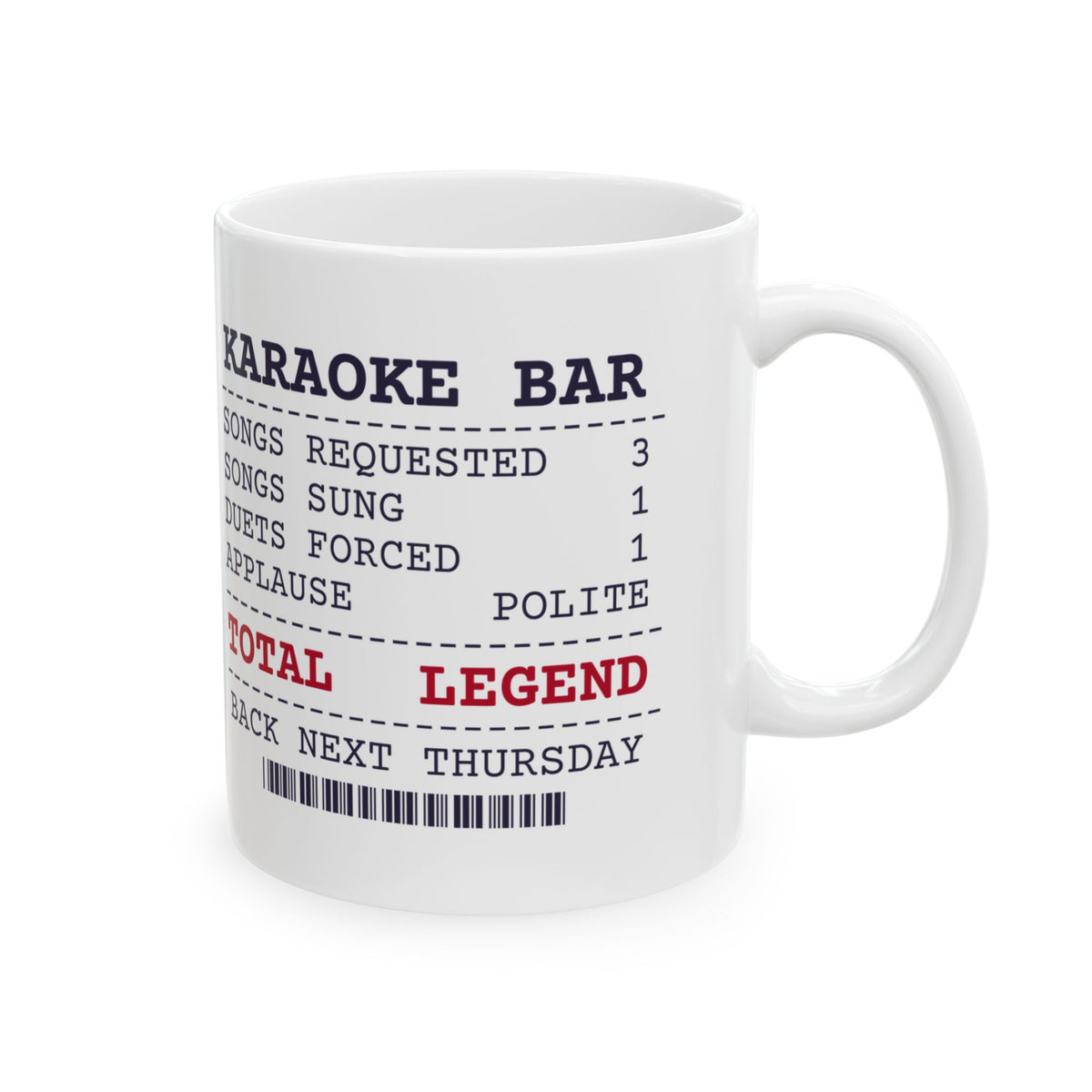 Funny Karaoke Coffee Mug Karaoke Bar Receipt