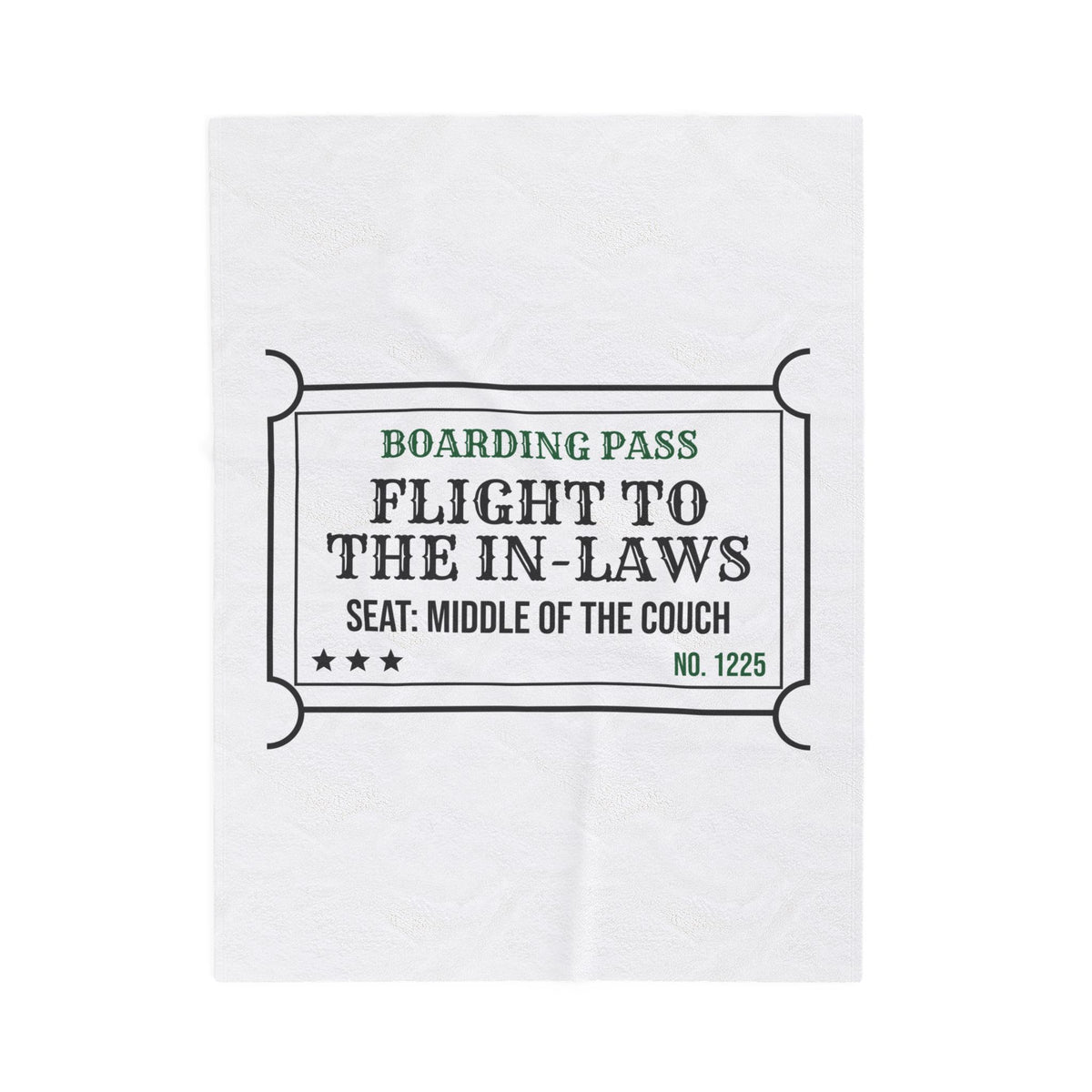 Funny Christmas Throw Blanket Flight To The In-Laws Boarding Pass
