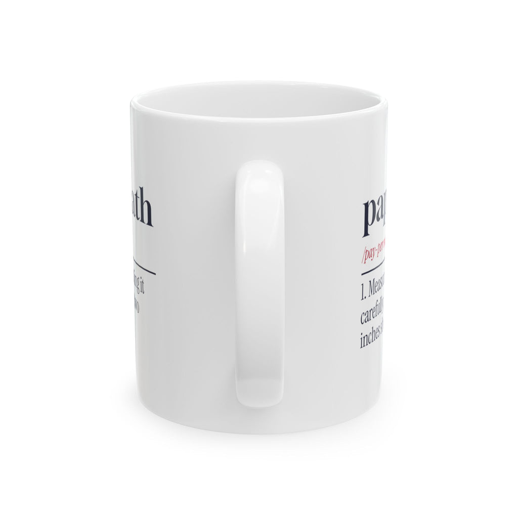 Funny Christmas Coffee Mug Paper Math Definition Two Inches Short