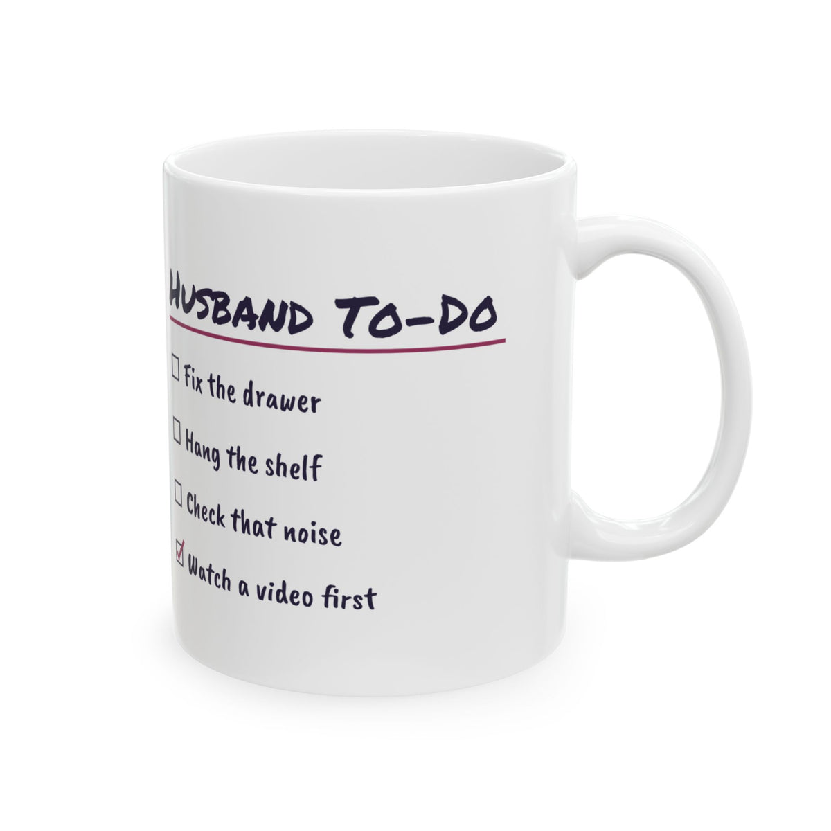 Funny Husband Coffee Mug Husband To Do List Watch A Video First
