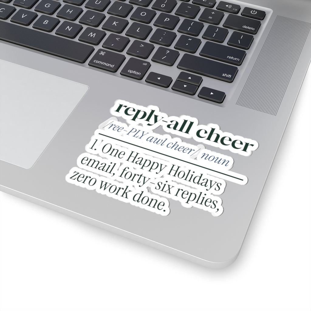 Funny Christmas Sticker Reply All Cheer Definition For Coworkers