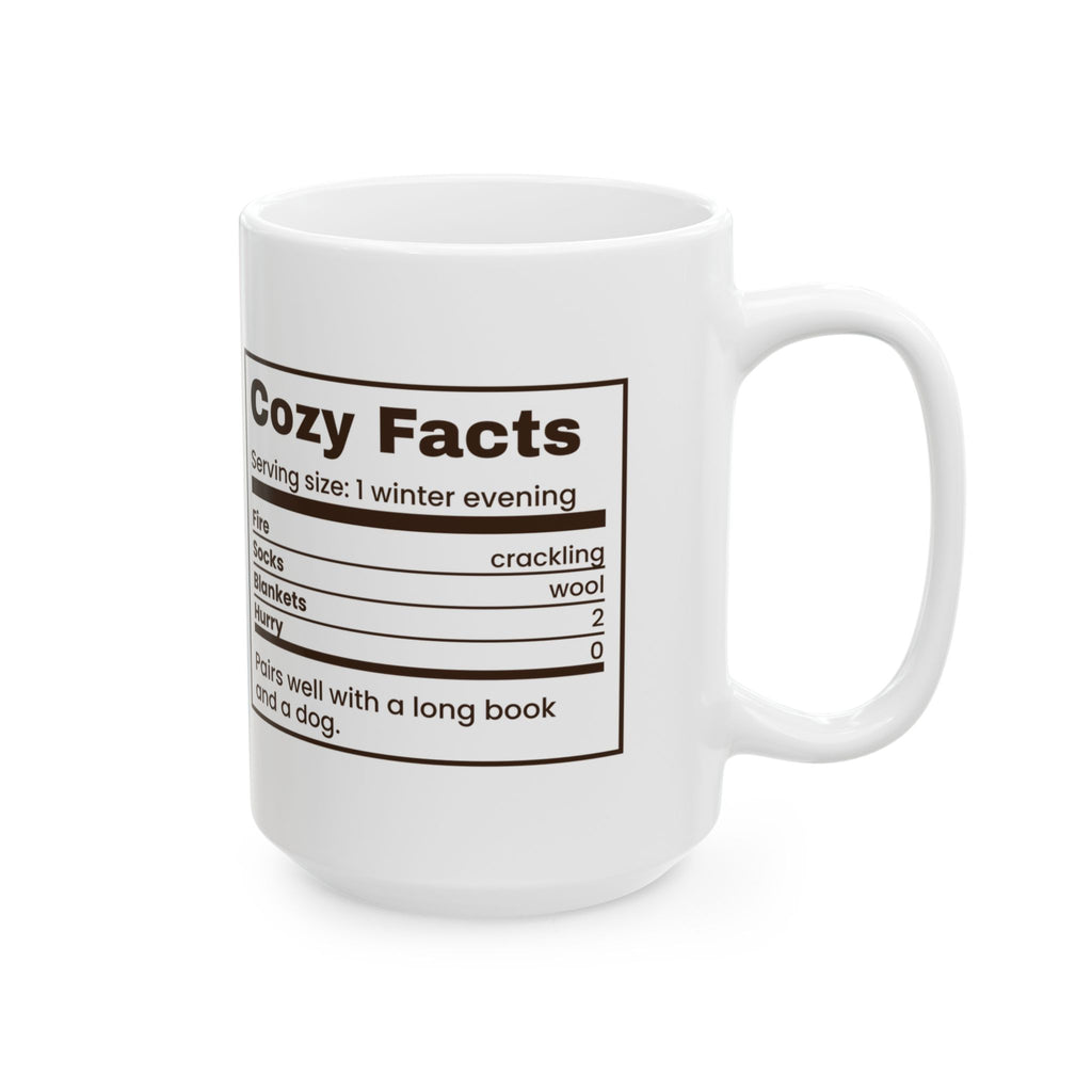 Christmas Coffee Mug Cozy Facts Nutrition Label Winter Evening