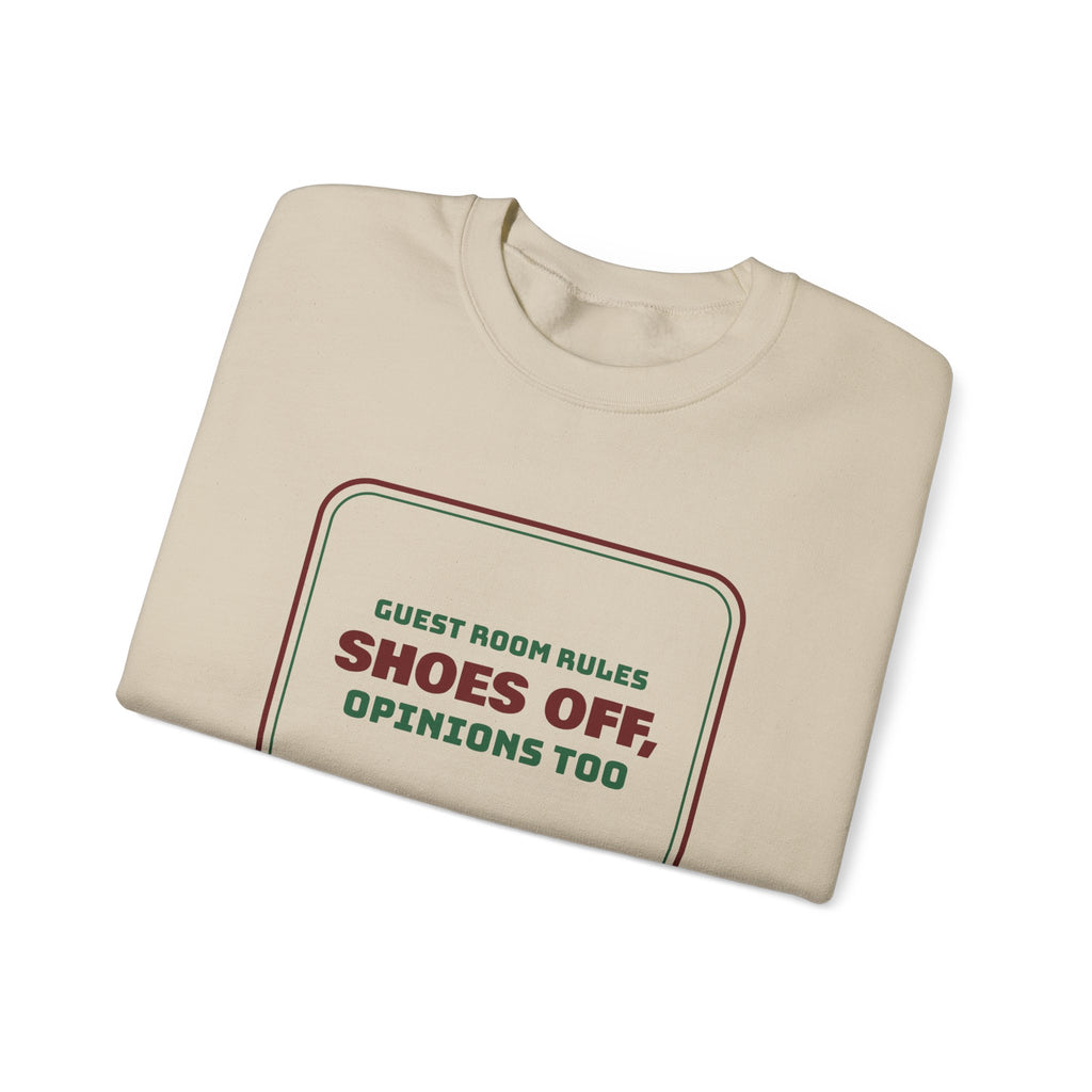 Funny Christmas In-Laws Sweatshirt Shoes Off Opinions Too