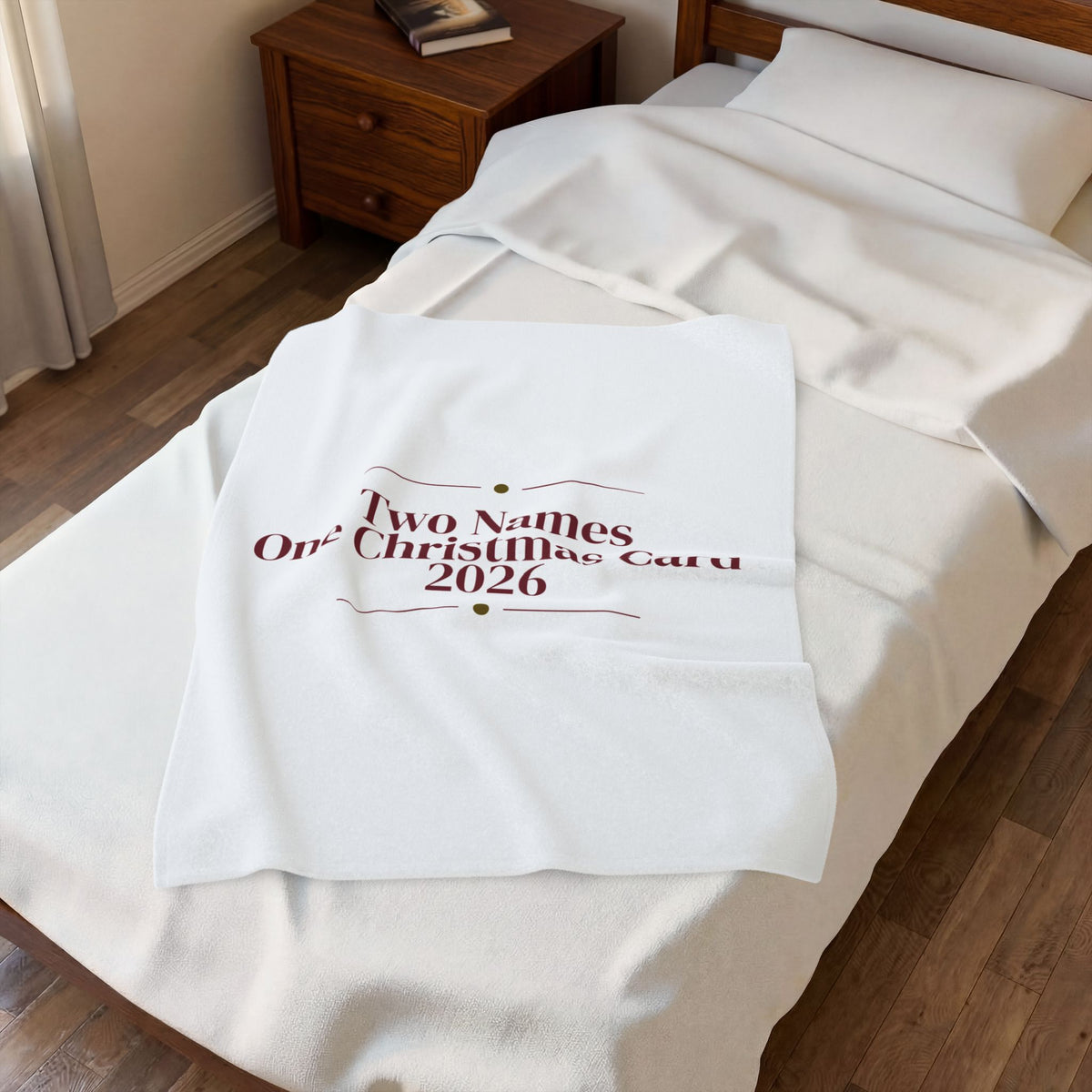 Christmas Throw Blanket Two Names One Christmas Card 2026 Newlyweds