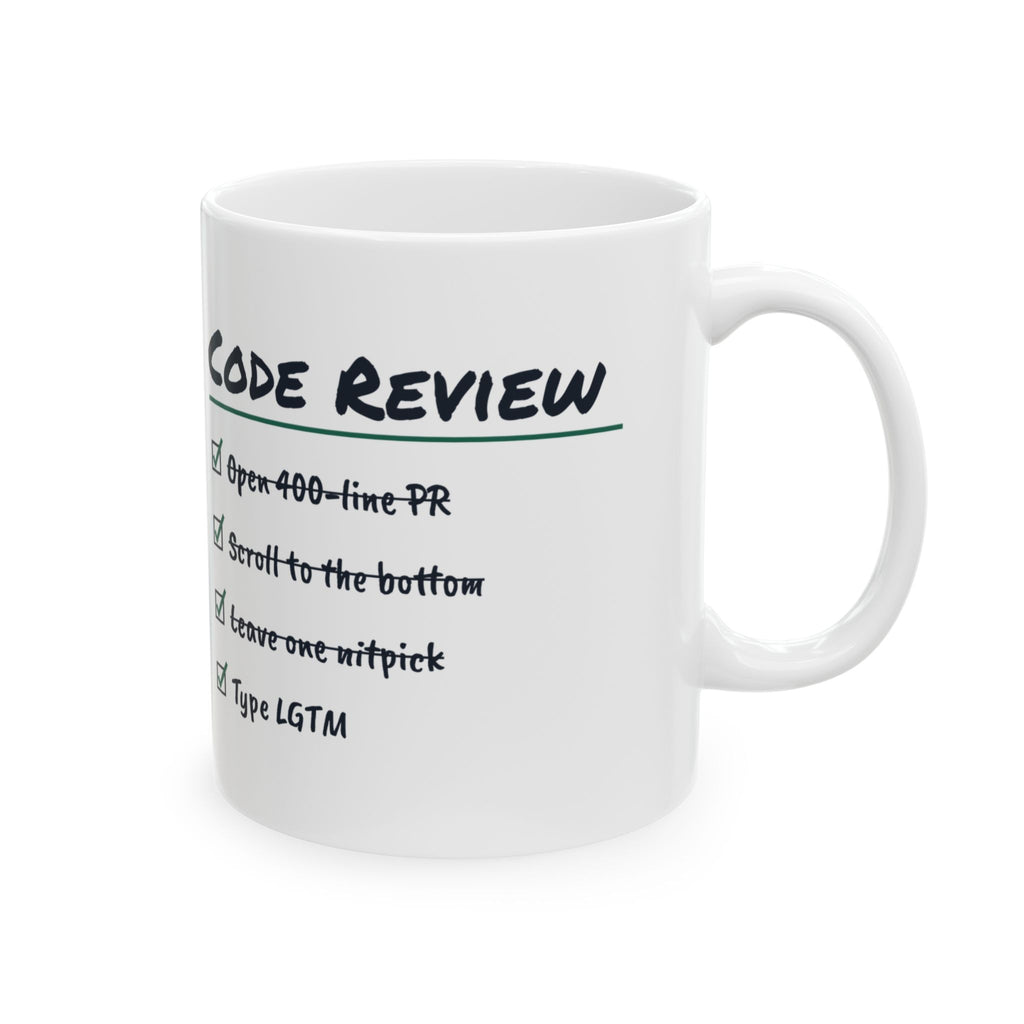 Funny Software Developer Coffee Mug Code Review Checklist