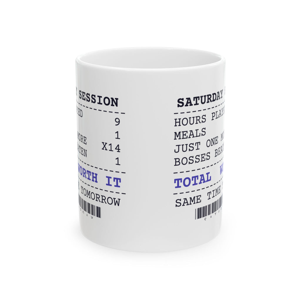 Funny Gamer Coffee Mug Just One More 14 Bosses Beaten 1 Receipt