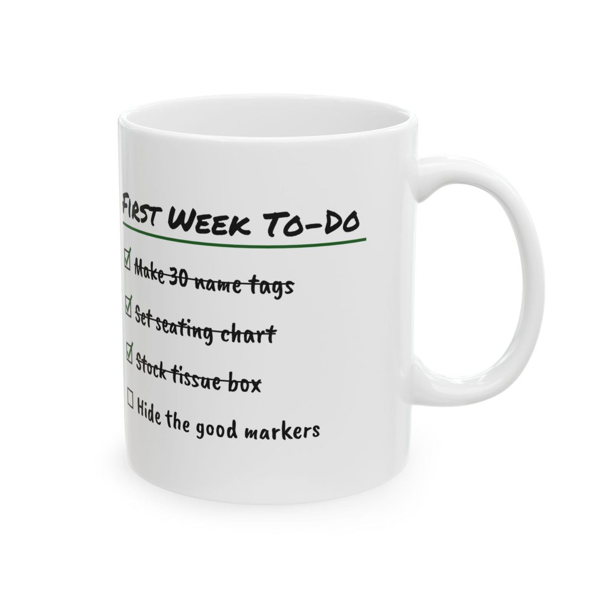 Funny Teacher Coffee Mug First Week Checklist For Teachers