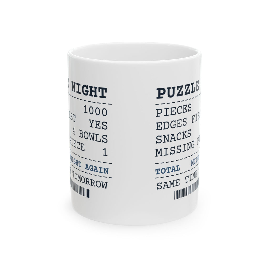 Funny Puzzle Coffee Mug Puzzle Night Receipt For Jigsaw Lovers