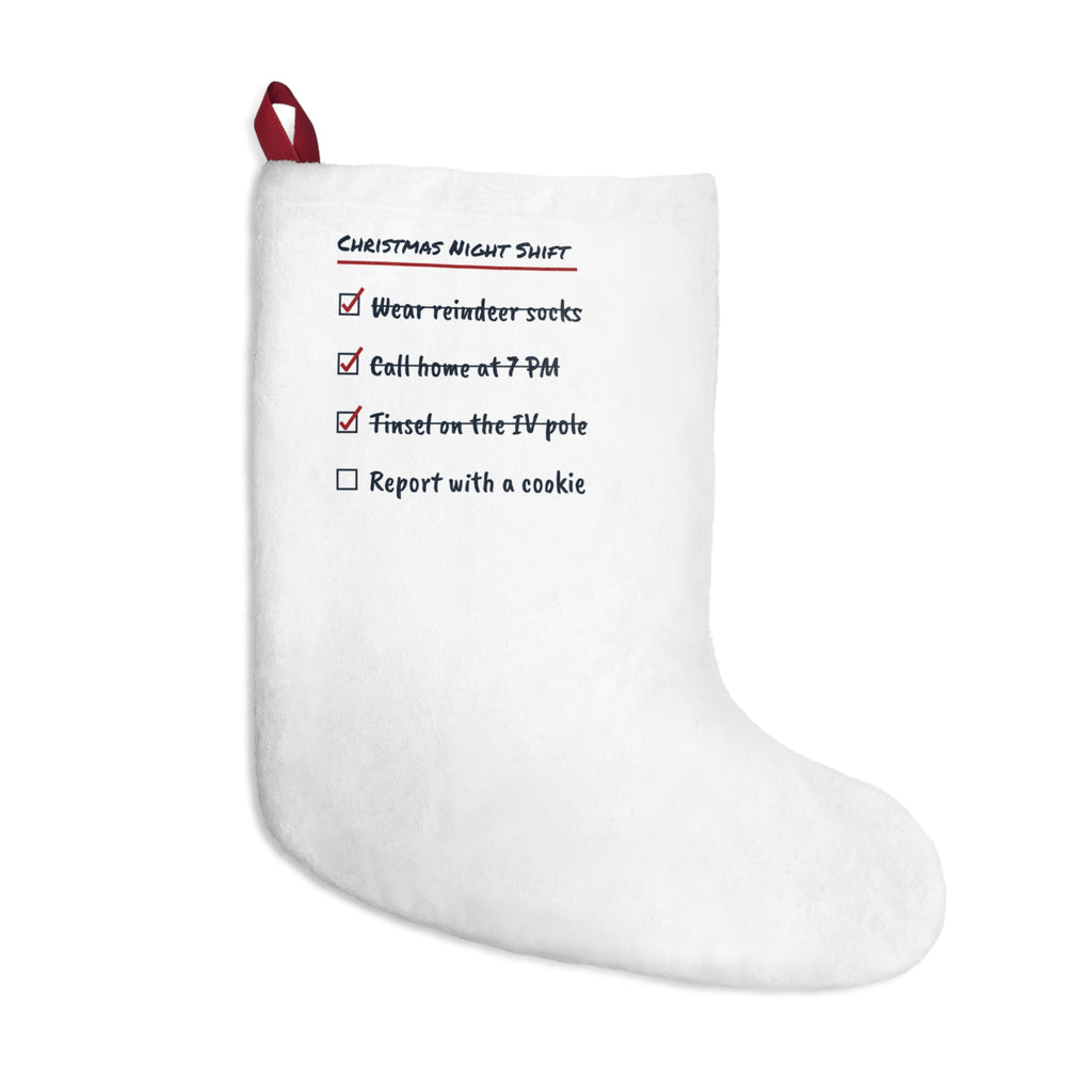 Funny Christmas Nurse Christmas Stocking Christmas Night Shift Checklist
