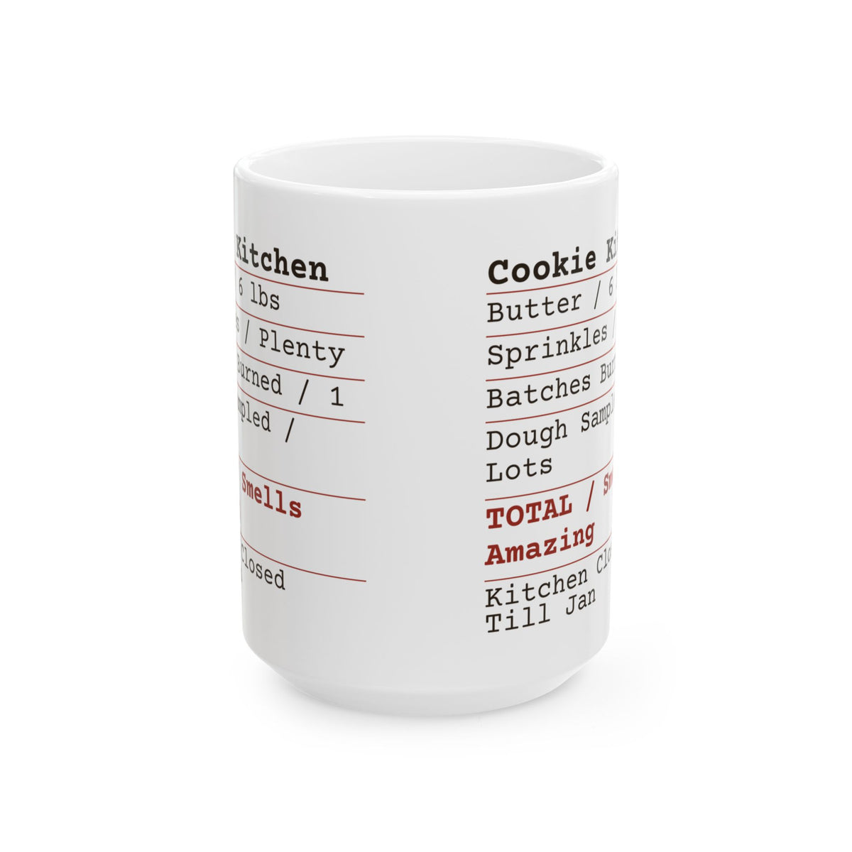 Funny Christmas Baking Coffee Mug Cookie Kitchen Receipt
