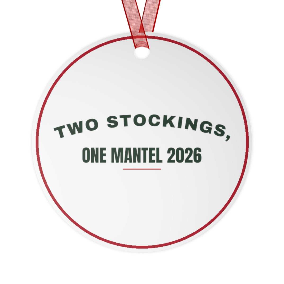 Christmas Ornament Two Stockings One Mantel 2026 Newlywed Keepsake