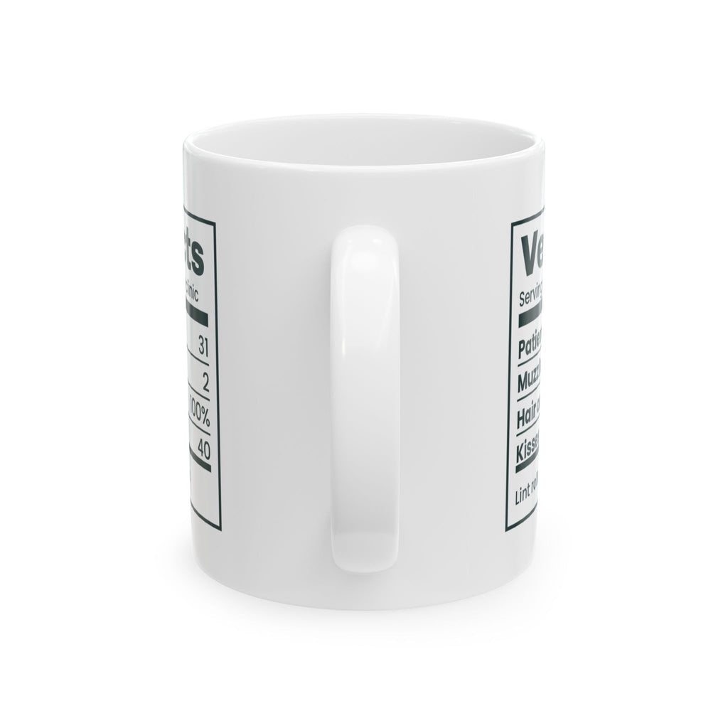 Funny Veterinarian Coffee Mug Vet Facts Nutrition Label