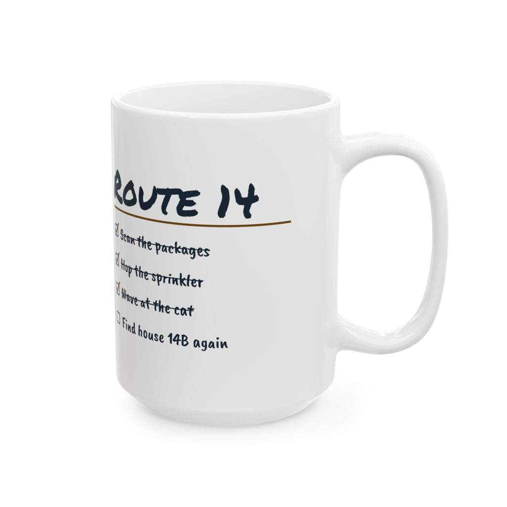 Funny Delivery Driver Coffee Mug Route 14 Checklist For Couriers