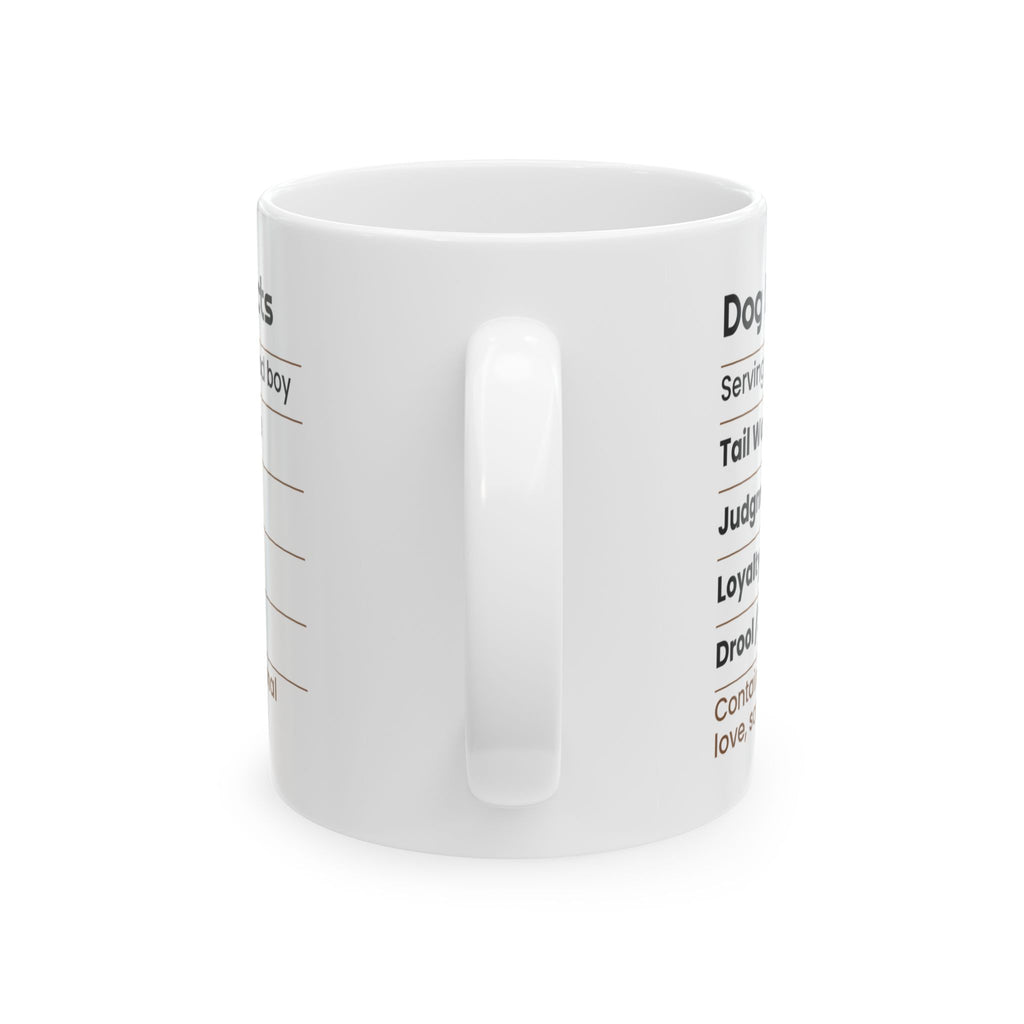 Funny Dog Valentine Coffee Mug Nutrition Facts Label For Dog Lovers