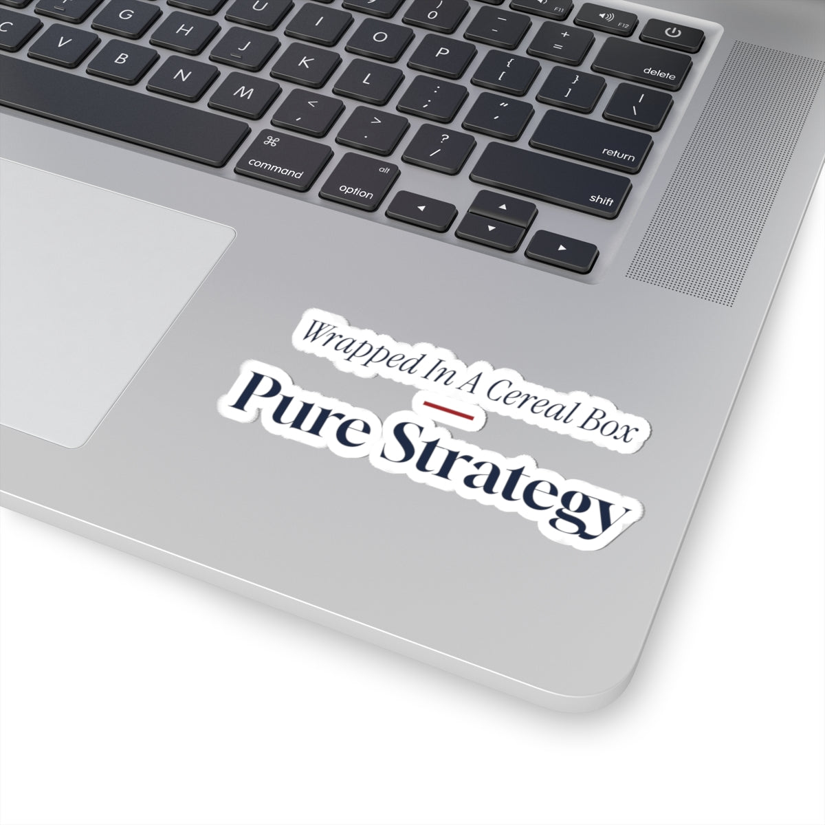 Funny White Elephant Sticker Wrapped In A Cereal Box Pure Strategy