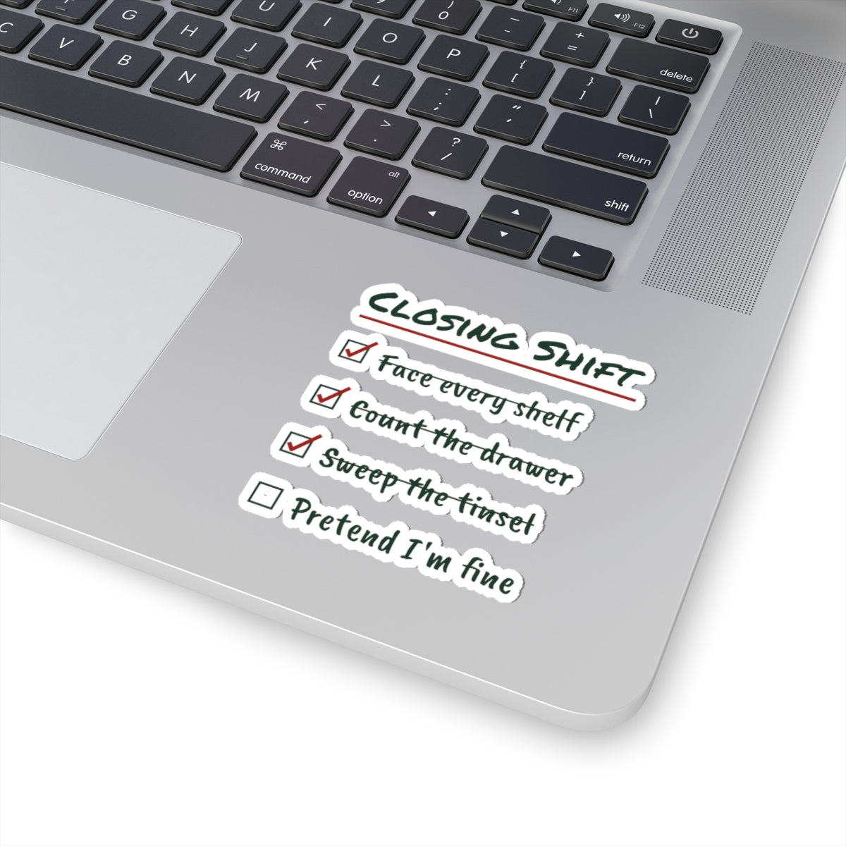 Funny Retail Christmas Sticker Closing Shift Checklist For Workers