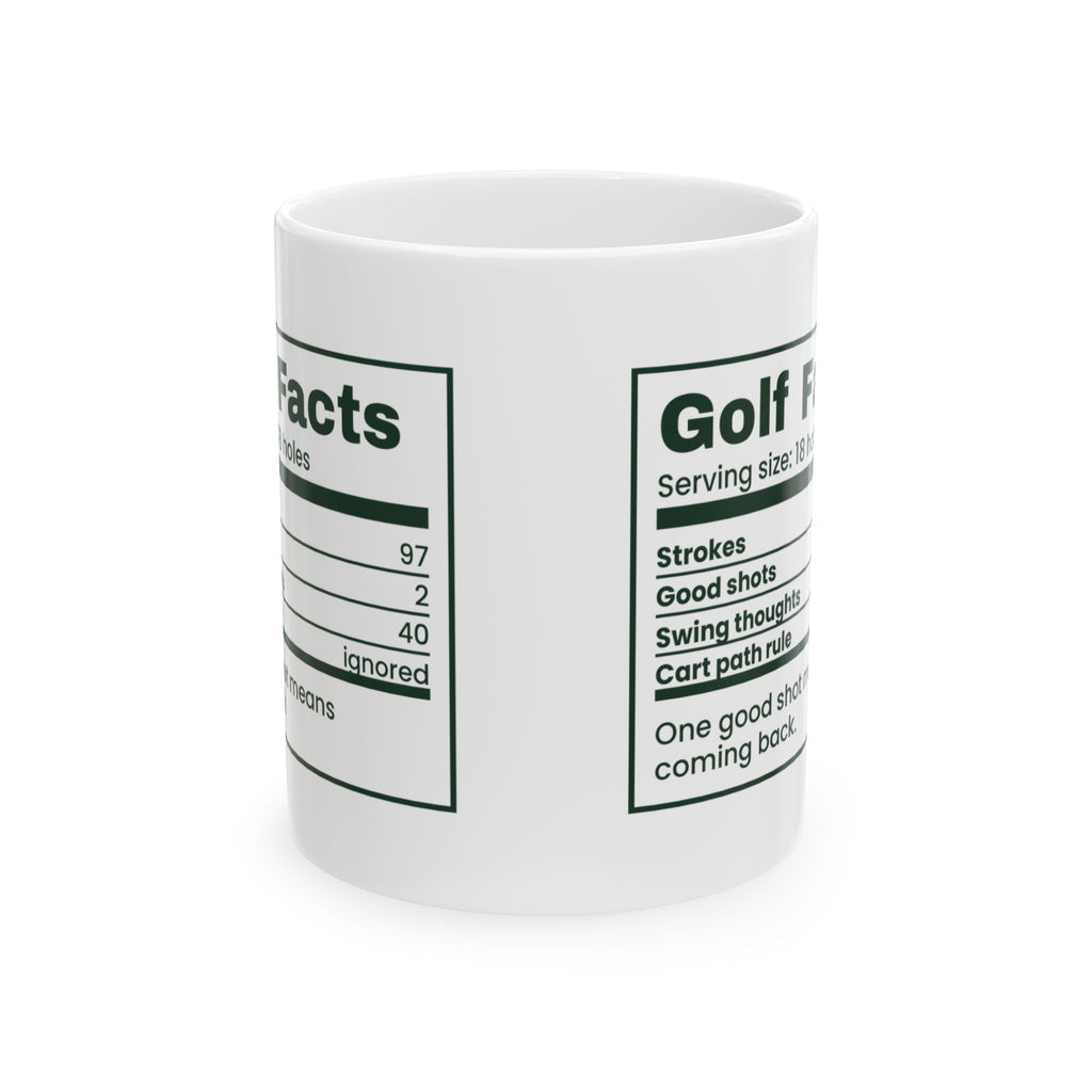 Funny Golf Coffee Mug Golf Facts Nutrition Label