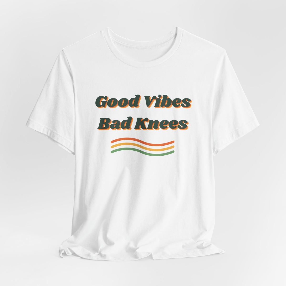 Funny Retro Shirt Good Vibes Bad Knees