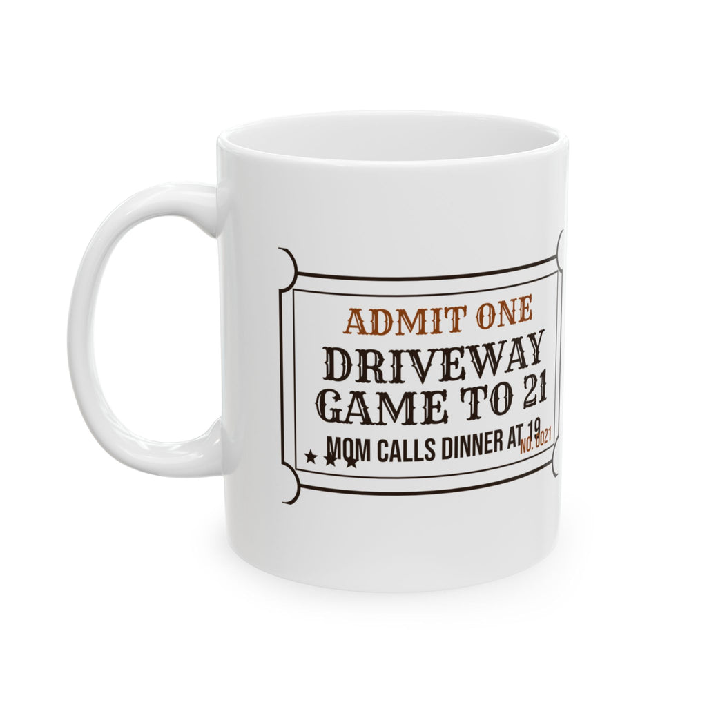 Funny Basketball Coffee Mug Driveway Game To 21 Ticket