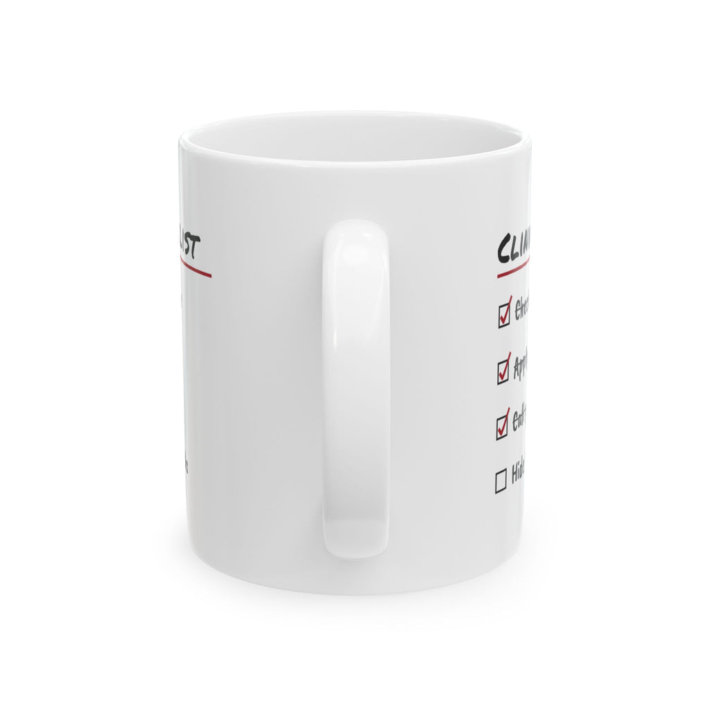 Funny School Nurse Coffee Mug Clinic Checklist For School Nurses