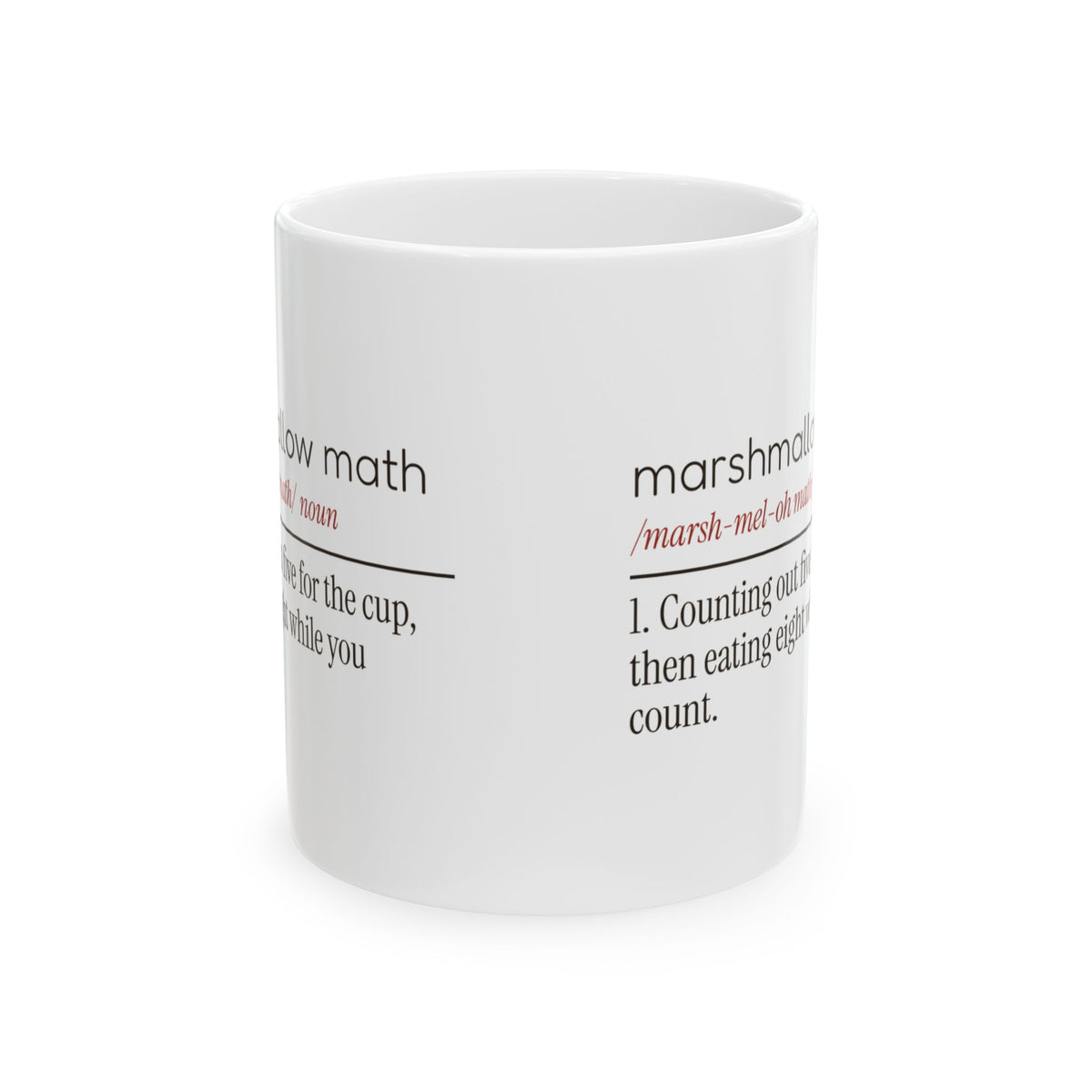 Funny Hot Cocoa Coffee Mug Marshmallow Math Dictionary Definition