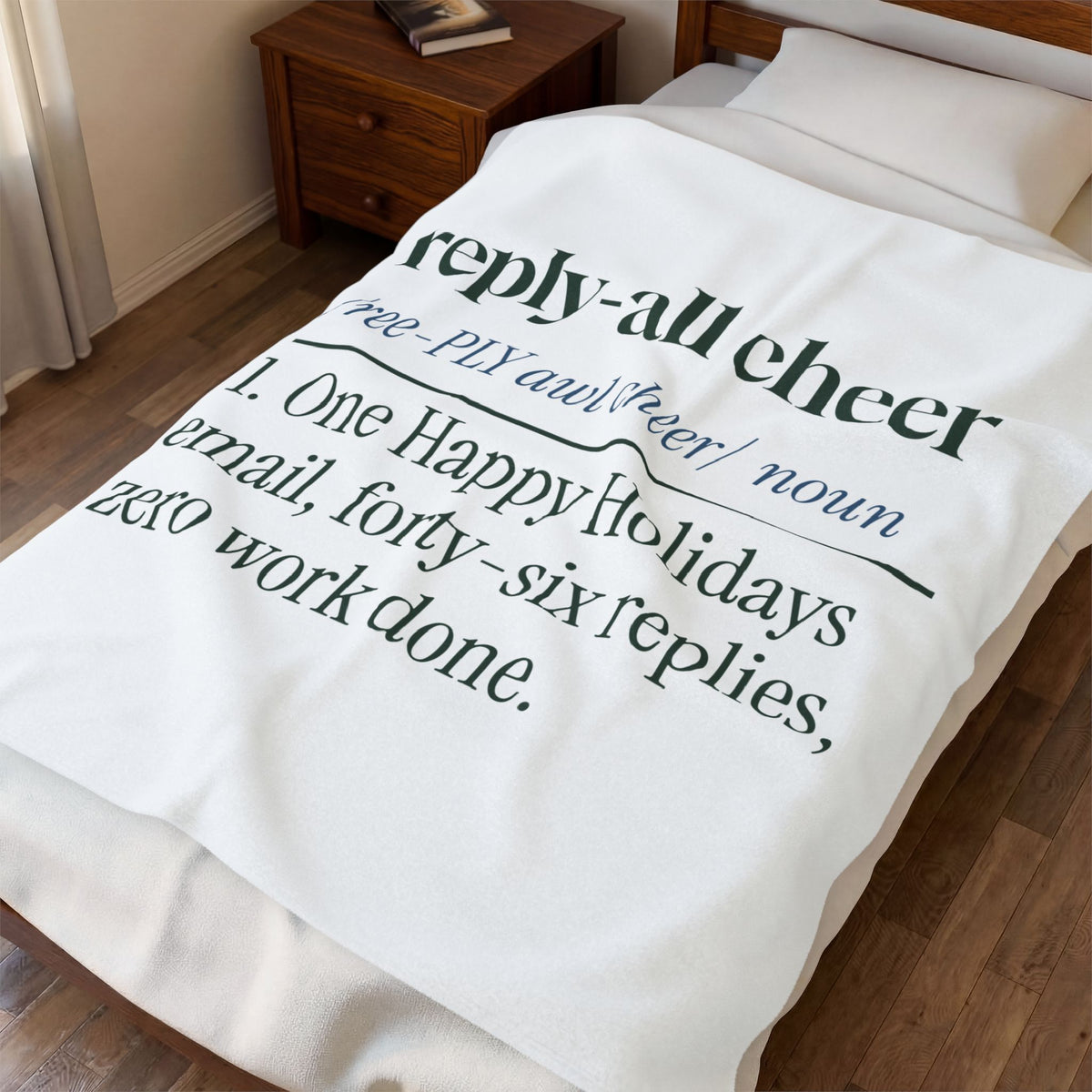 Funny Christmas Throw Blanket Reply All Cheer Definition For Coworkers