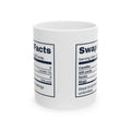 Funny White Elephant Coffee Mug Swap Nutrition Facts Label