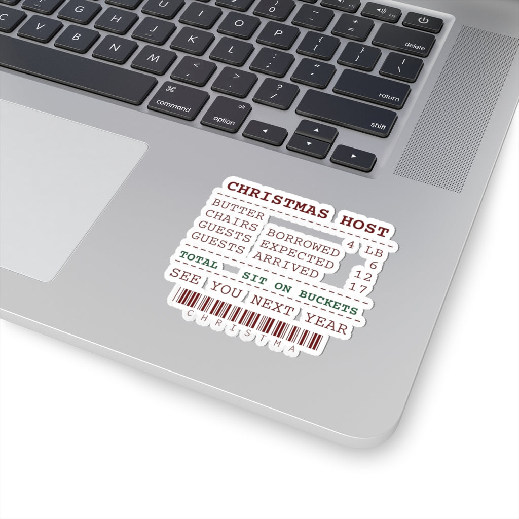 Funny Christmas Sticker Guests Expected 12 Guests Arrived 17 Host
