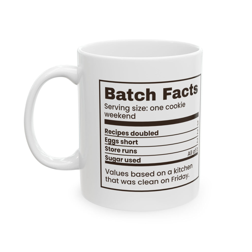 Funny Christmas Cookie Baking Coffee Mug Batch Facts Nutrition Label