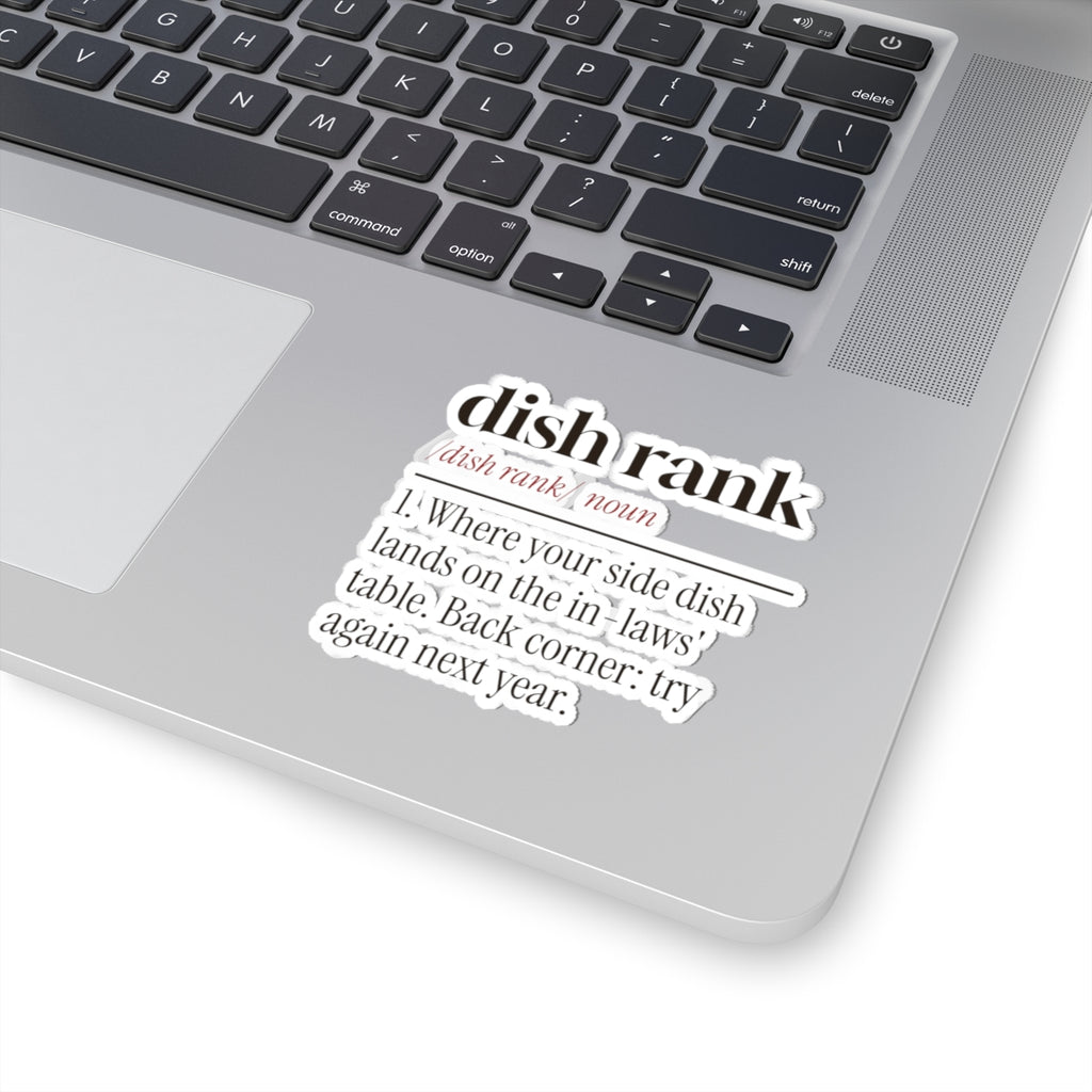 Funny In-Laws Christmas Sticker Dish Rank Definition