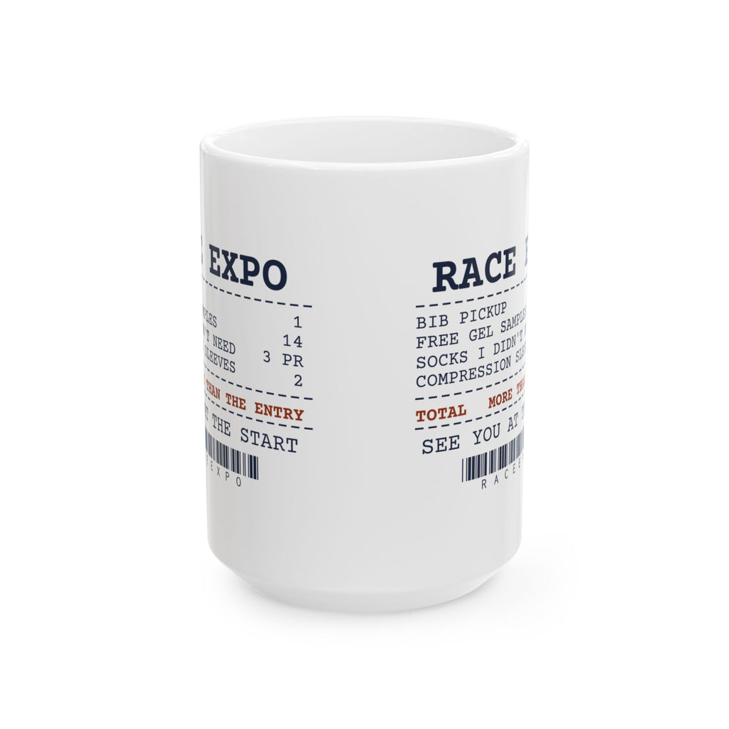 Funny Running Coffee Mug Race Expo Receipt For Marathon Runners