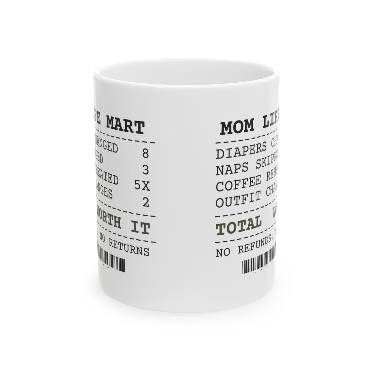 New Mom Coffee Mug New Mom Receipt Total: Worth It