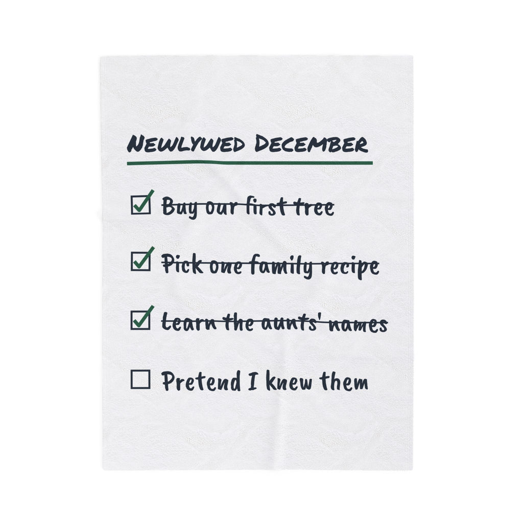 Funny Newlywed Christmas Throw Blanket Learn The Aunts Names Checklist