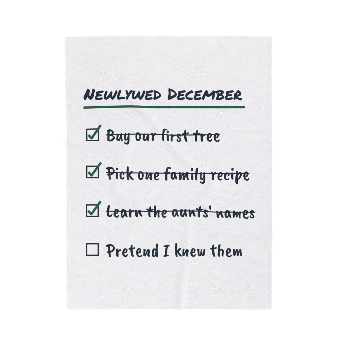Funny Newlywed Christmas Throw Blanket Learn The Aunts Names Checklist