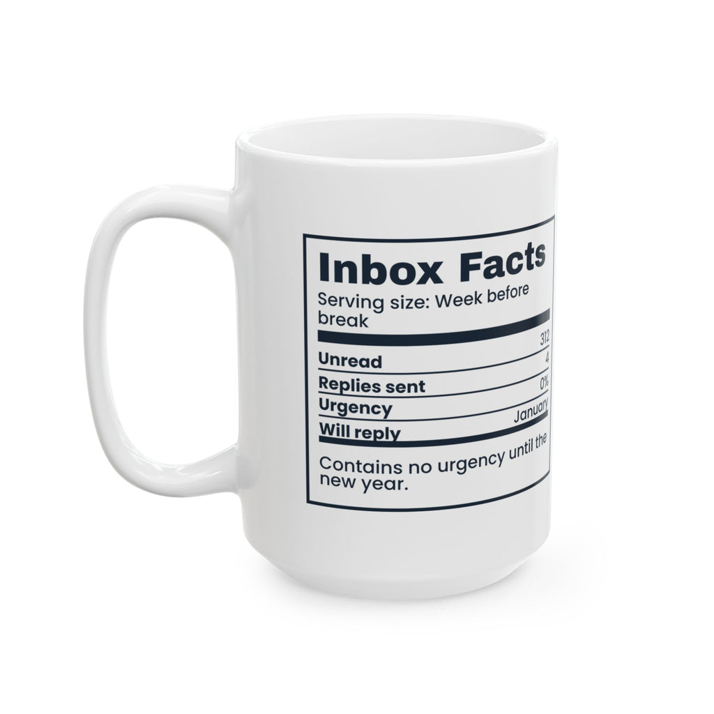 Funny Christmas Coffee Mug Inbox Facts Label For Coworkers
