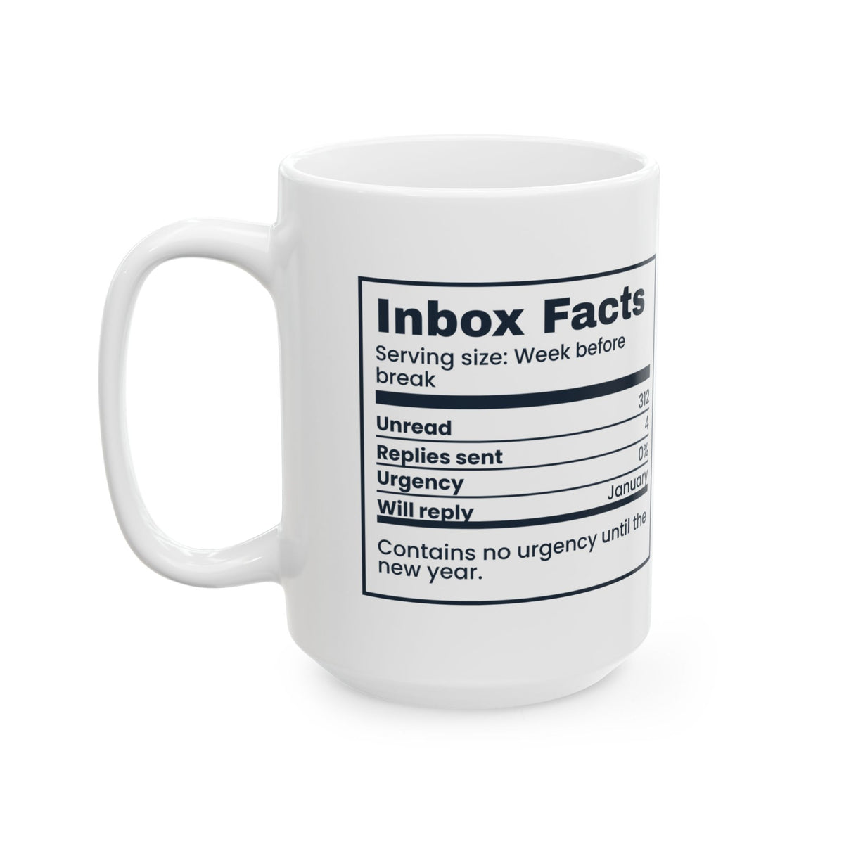 Funny Christmas Coffee Mug Inbox Facts Label For Coworkers