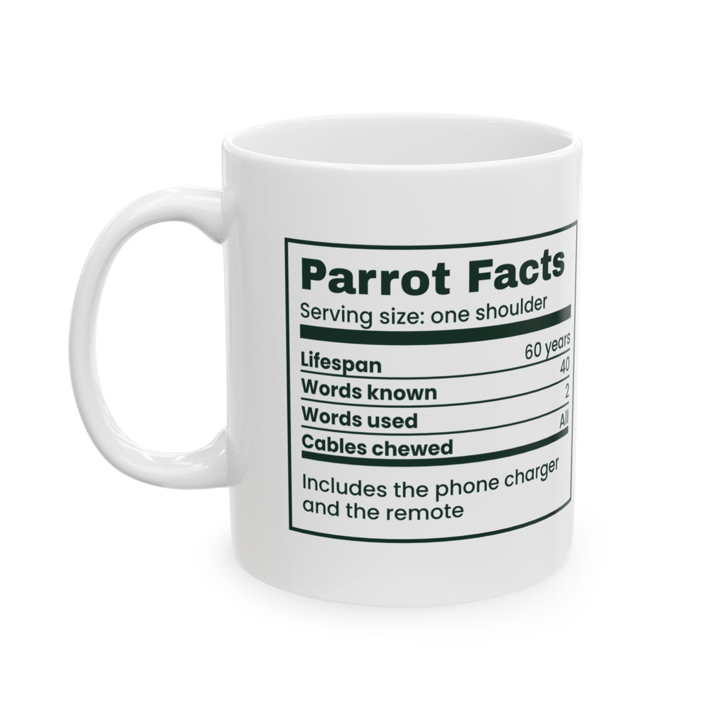 Funny Parrot Mug Knows Forty Words Uses Two Parrot Facts For Bird Owners