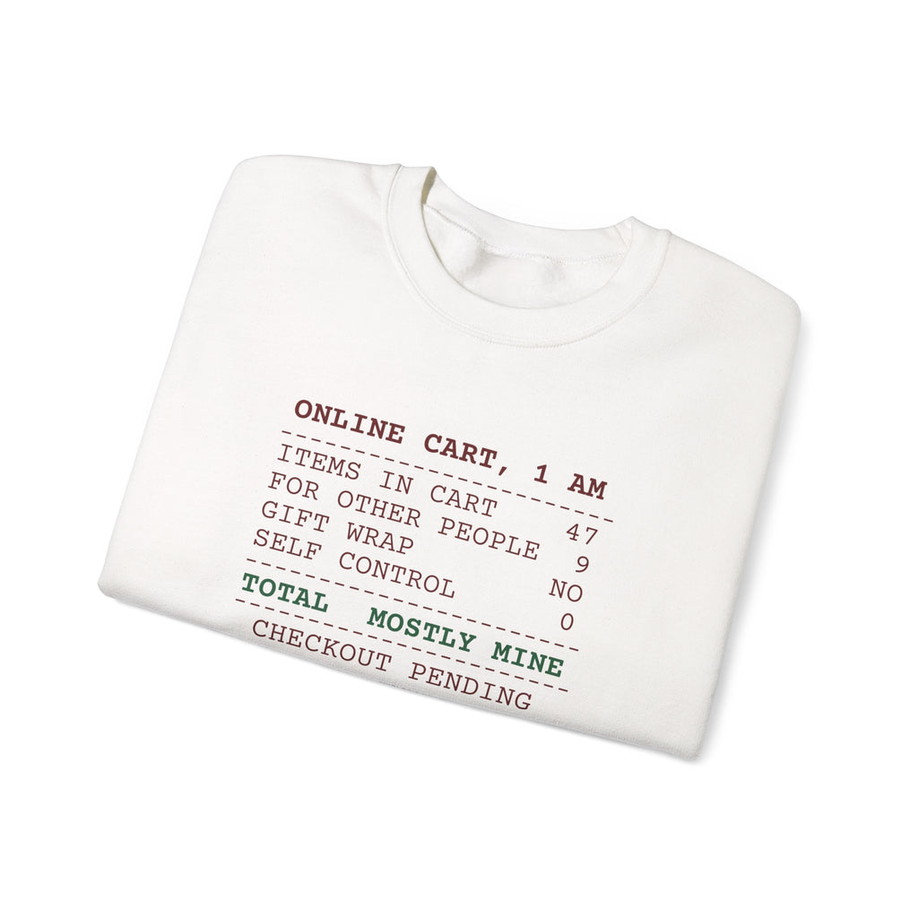 Funny Christmas Shopping Sweatshirt Items In Cart 47 Receipt