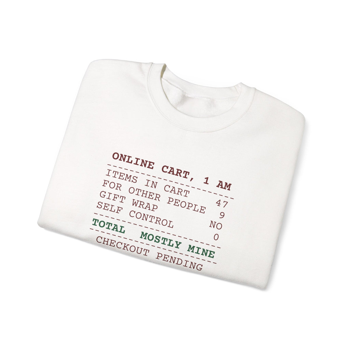 Funny Christmas Shopping Sweatshirt Items In Cart 47 Receipt