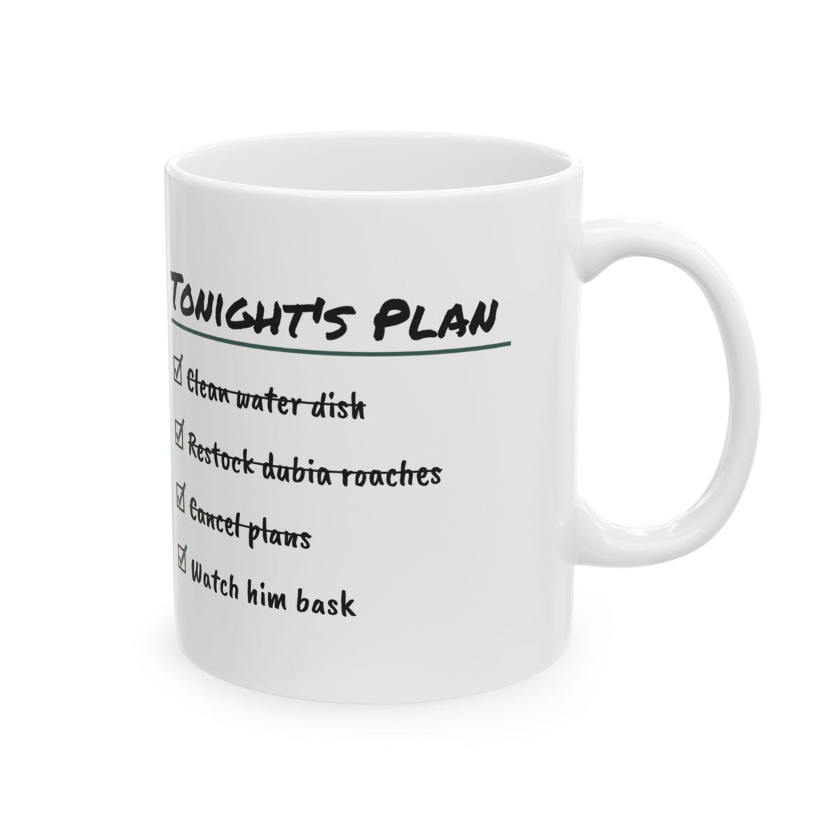 Reptile Owner Coffee Mug Tonight's Plan Bask