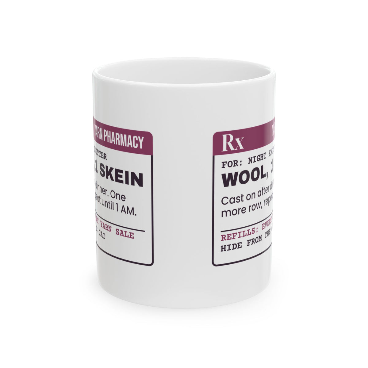 Funny Knitting Coffee Mug One More Row Until 1 AM Prescription