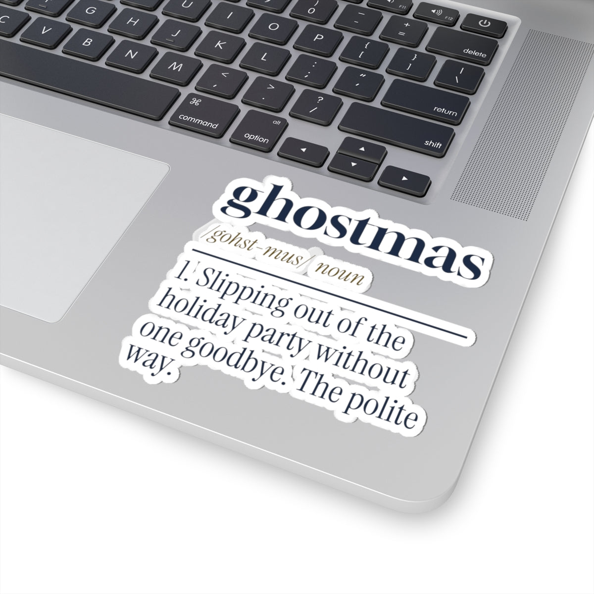 Funny Christmas Introvert Sticker Ghostmas Dictionary Definition