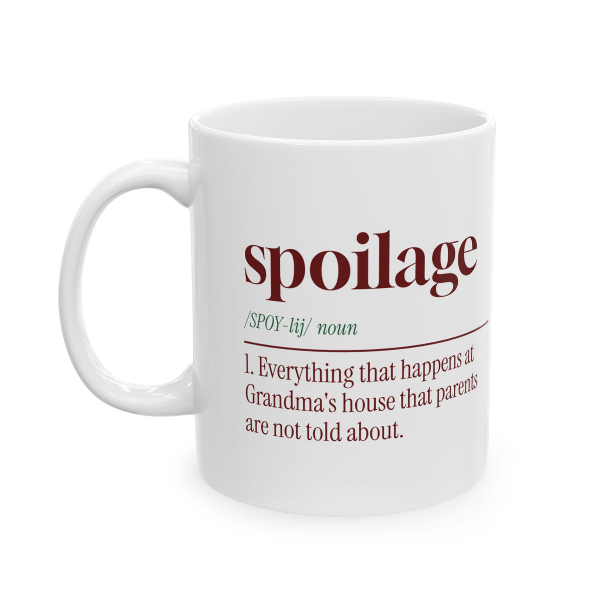 Funny Christmas Grandma Coffee Mug Spoilage Dictionary Definition