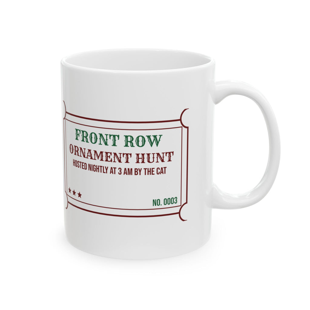 Funny Christmas Cat Coffee Mug Ornament Hunt Nightly At 3 AM
